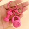 Wholesale Resin Kettlebell Keychain Red Fitness DIY Bag Charm Decorative Accessory