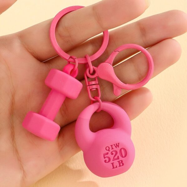Wholesale Resin Kettlebell Keychain Red Fitness DIY Bag Charm Decorative Accessory