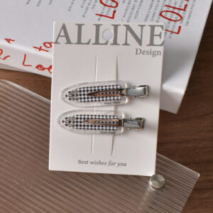 3 # Black and white fine grid seamless clip-2pcs