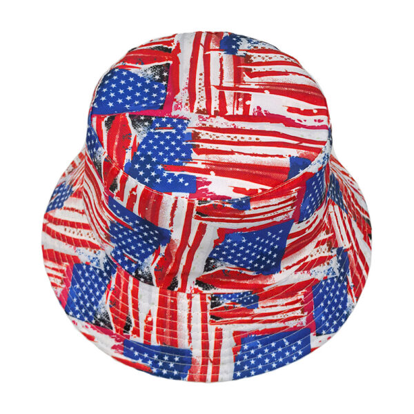 Wholesale US Flag Double Sided Bucket Hat Sun Protection All Seasons Trendy Accessory
