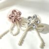 Wholesale Trendy Crystal Flower Beaded DIY Car Hanging Charm Resin Accessory for Keychain or Pen