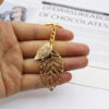 Wholesale Stylish Gold Leaf Alloy Keychain Bag Charm Chinese Style Boutique Resale Jewelry Accessory