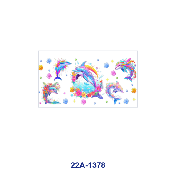 oly-1df24cc59d49a71d2f30e5b5db08e834 Wholesale 5pcs Rainbow Neon Gradient Cute Dolphin Floral Dot Star Moon Ocean Mixed Decor Prints 16oz Cup UV DTF Wraps