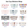 oly-1df732d9574053ede43c59015450af89 Wholesale 8pcs Trendy Mixed Designs 3oz Cup Stickers Wrap OLY Exclusive