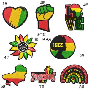 Black history monthly cloth stickers 8 pack