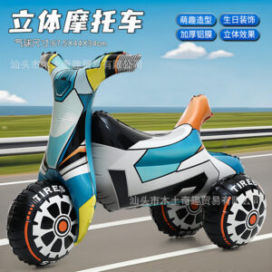 Aluminum three-dimensional motorcycle-blue-f1075