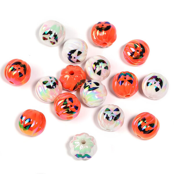oly-1e37f72bb8882d3de74bfccd9d3b2d95 Wholesale Halloween Devil Pumpkin UV Plated Acrylic Beads for DIY Keychain and Phone Chain Accessories