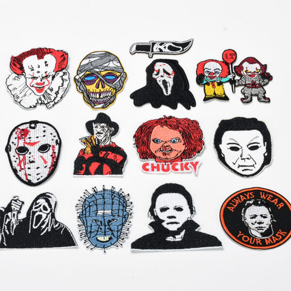 oly-1e4c9d48d0a0e65d837b3a6f674f6549 Wholesale Twill Halloween Patch Embroidered Clown Applique DIY Bag Jacket Accessory