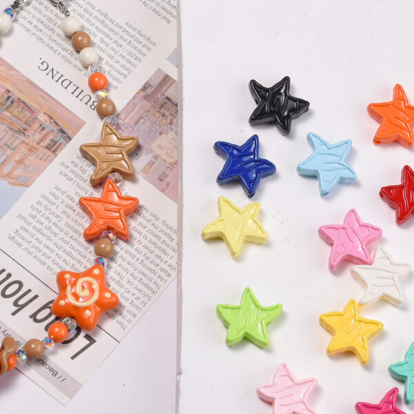 oly-1e5ae1fbe35a4e1b024fd5032aadfc05 Wholesale Stylish Acrylic Star Loose Beads Mixed Colors Jewelry Accessory Gift for DIY Phone Charm