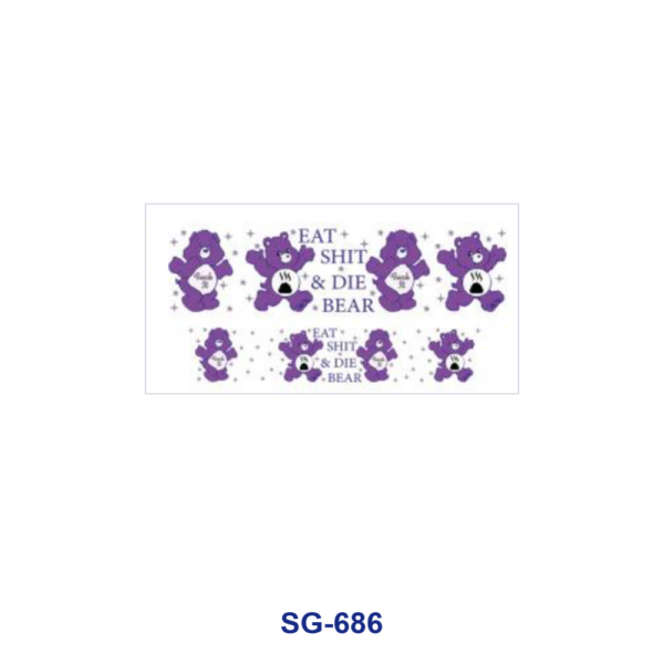 Wholesale 8pcs Lovely Lazy Bear Doodle 3oz Tumbler Stickers Wrap OLY Exclusive