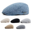 Wholesale Men's Summer Beret Cap Adjustable Cotton Linen Sun Protection Everyday Fashion Accessory