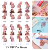 Wholesale 2/8/16pcs UV DTF Stickers Cute Animal Book Rose Print Pen and Bookmark Stickers
