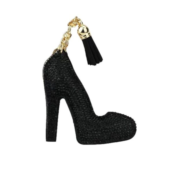 oly-1e97bed98de77dd7b6002c7b937f8544 Wholesale Stylish Flannel Rhinestone High Heel Keychain Car Key Accessory Gift