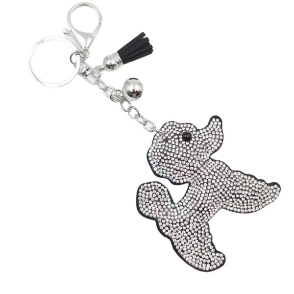 Wholesale Rhinestone Teddy Dog Keychain Bag Charm Decorative Car Key Accessory