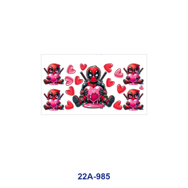 oly-1ea8afe3b3f9d985448b783f4cf68871 Wholesale 5pcs Cute Valentines Cartoon Superhero Bear Donkey Tree Character Heart Bow Checker Mixed Decor Prints 16oz Cup UV DTF Wraps OLY Exclusive