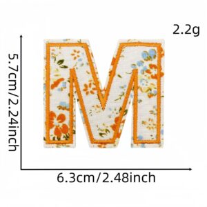 M letter floral cloth sticker 18#