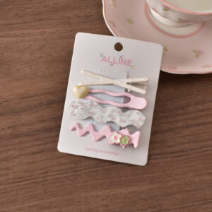 4# pink wavy flowers-4pcs
