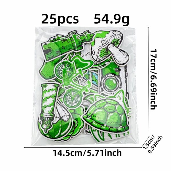 Wholesale Green Cartoon Embroidered Iron-On Patch Decorative Accent for Clothing DIY