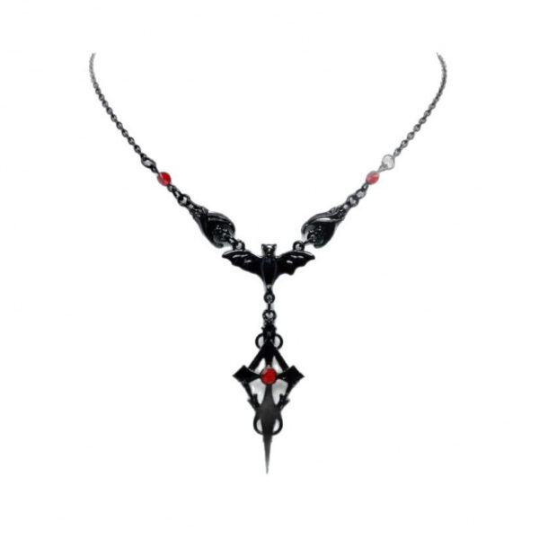 oly-1edbaaf5e33ee5ebb84eb689dadc3f5b Wholesale Gothic Bat Cross Pendant Necklace Trendy Jewelry Accessory for Party or Gift