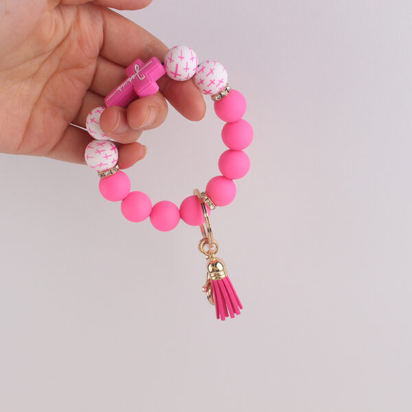 Wholesale Silicone Cross Keychain Bracelet Trendy Party Accessory for Resale