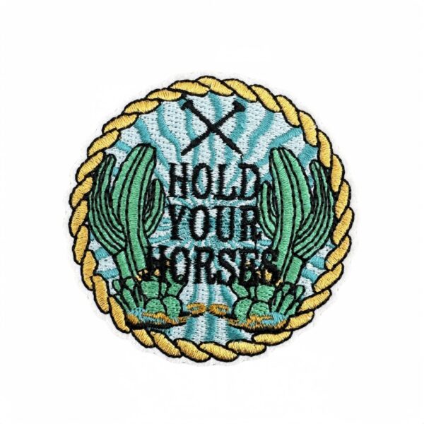 Wholesale Western Cowboy Cactus Denim Patch Machine Embroidery Craft Supply for Bags