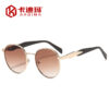 Wholesale Trendy Oval Metal Frame Sunglasses UV400 Gold Gray Lenses Fashion Accessory