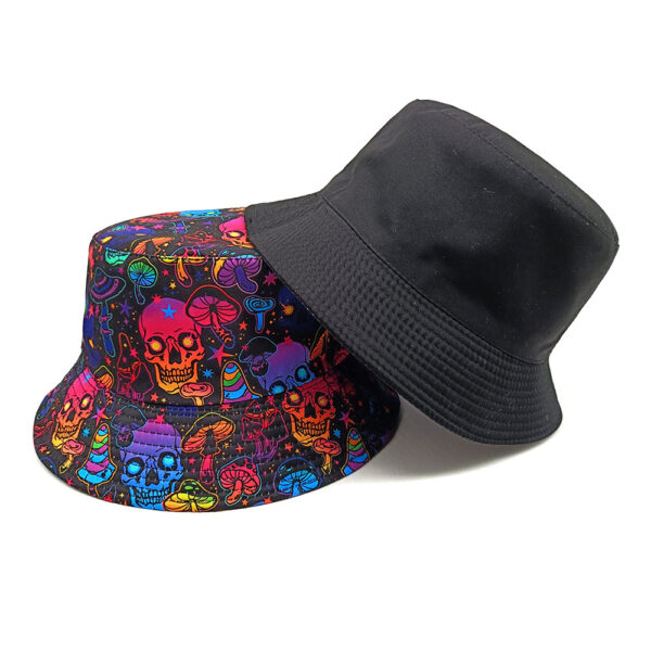 oly-1f0610a1cc039ee3e5c34a35f93721d1 Wholesale Skull Pattern Double Sided Sunscreen Bucket Hat Fashion Accessory for Unisex Gift Boutique