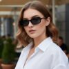Wholesale Retro Square Frame Rivet Sunglasses Women UV400 Sun Protection Fashion Accessory