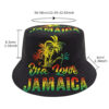 Wholesale Trendy Bucket Hat with ONE LOVE Jamaica Coconut Tree Print Sun Protection Outdoor Hat