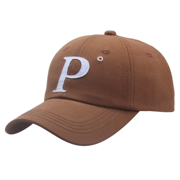 Wholesale Korean Style Letter P Baseball Cap Black Sun Hat for Everyday Wear