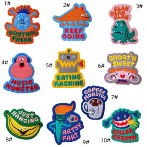 Small monster cloth sticker combination (10) * This is a hot melt adhesive cloth sticker
