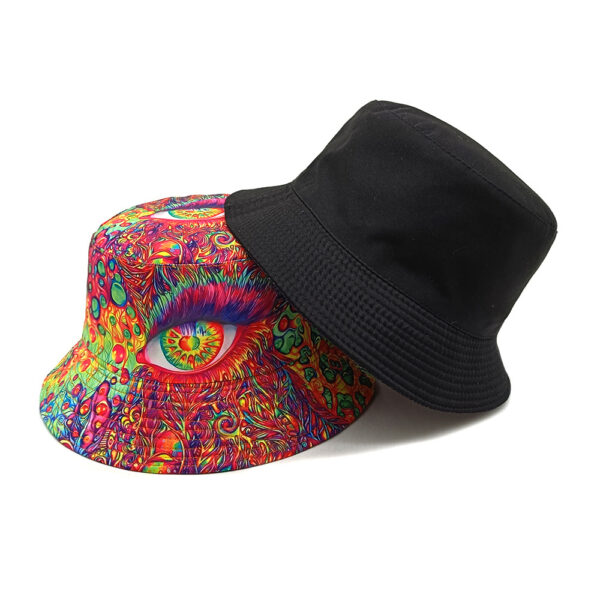 Wholesale Vintage Eye Pattern Double Sided Fisherman Hat Sun Protection for Daily Use