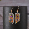 oly-1fc8268c93d99caab7b8ec819efa7f27 Wholesale Antique Silver Irregular Camo Leopard Earrings Retro Leather Pattern Fashion Jewelry for Daily Wear