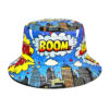 Wholesale Retro City Print Reversible Bucket Hat Sun Protection Fashion Accessory for Everyday Resale