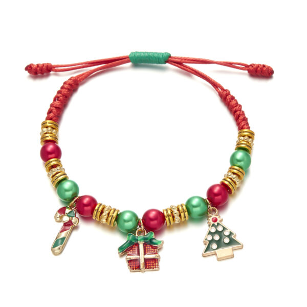 oly-1ffd264ac416cff23a6b391c849992e6 Wholesale Christmas Snowman Bell Beaded Bracelet Handmade Adjustable Alloy Holiday Jewelry Accessory