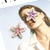 oly-202f3b39bf68f1779d98e9f1ff411da3 Wholesale Electroplated Pink Alloy Pentagram Starfish Loose Beads for DIY Bag Charm