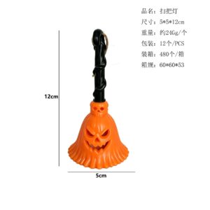 Pumpkin witch broom light