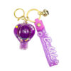 oly-204bc912163f4f0a3fa524a2d6aa6121 Wholesale Decorative Pink Hot Air Balloon Acrylic Keychain with Oil Filled Quicksand Bag Charm Gift