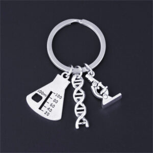 oly-204cbc1c5d7595b271a30fe902af340a Wholesale Alloy Flask Microscope DNA Biologist Keychain Pendant Trendy Gift for Colleagues