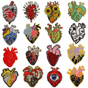 oly-20513564cdd07c56046bceec36f6ccbb Wholesale Embroidered Heart Patch Colorful Graffiti Design for Clothing Accessories Boutique Decorative Patch