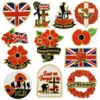 Wholesale Chic Embroidered Anniversary Patch Red Cartoon Design Decorative Iron On Applique for Resale Boutique