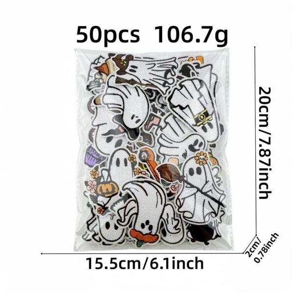 Wholesale Cartoon White Ghost Embroidered Patch for DIY Clothing and Fashion Accessory Resale