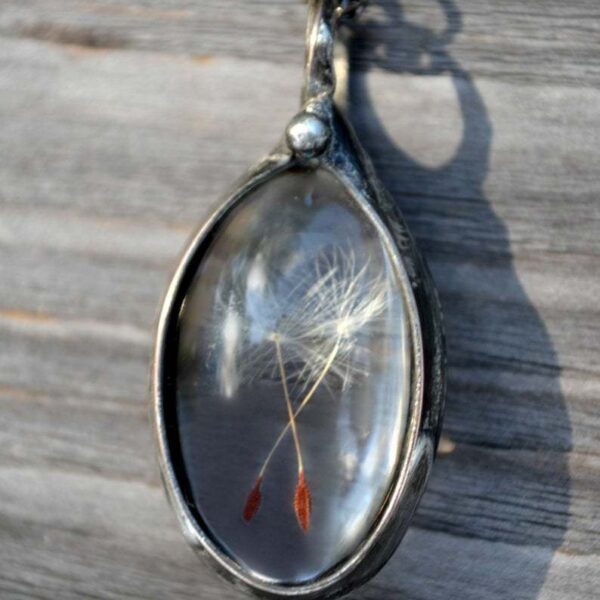 oly-20bfabff72e48fe559f87224af52aff5 Wholesale Vintage Dandelion Seed Wish Oval Glass Pendant Necklace, Fashion Jewelry Accessory for Everyday Wear Gift