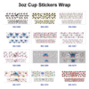 oly-20c963b989e819a547489921a1f82969 Wholesale 8pcs Mixed Black White Cartoon Mouse Pink Bow White Cat Blue Alien Creature Berry Cartoon Girl Donut Print 3oz Cup Stickers Wrap OLY Exclusive