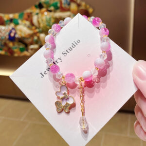 Purple milk cap floral bracelet bag