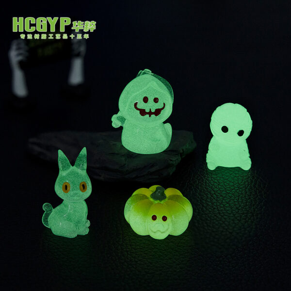 Wholesale Halloween Luminous Resin Pumpkin Ghost Ornament – Chic DIY Desktop Decor, Gift Ready