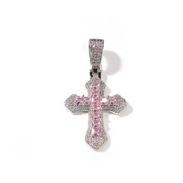 Wholesale Red Cross Keychain Pendant Colorful Square Diamond Design - Fashion Bag Charm Accessory, Gift for Party or Boutique Resale