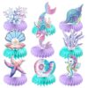 Wholesale Mermaid Themed Paper Honeycomb Desk Decoration for Birthday Party Decorative Accent