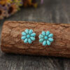 oly-20f9746a88905027b27483253622ba72 Wholesale Retro Bohemian Floral Turquoise Earrings Alloy Electroplated Party Wear