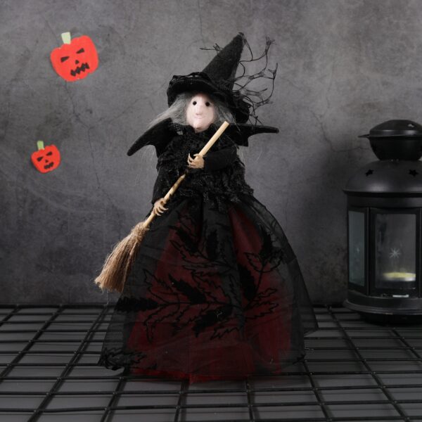 Wholesale Halloween Witch Doll Tree Star Decoration - Plastic Desktop Figurine for Party Resale Gift